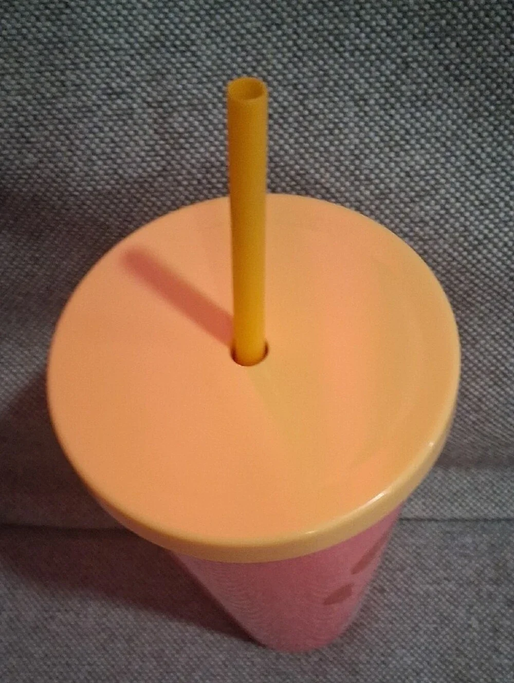 Disney Belle Pink Tumbler with Yellow Lid and Straw